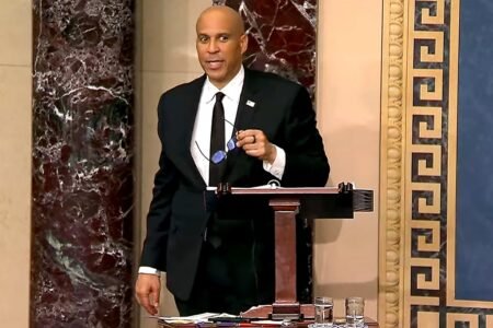 Senator Cory Booker delivers marathon speech in daring protest in opposition to Trump, Musk
 | EUROtoday