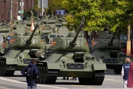 The location at an outline: Military parade on the eightieth anniversary of the victory in Moscow
 | EUROtoday