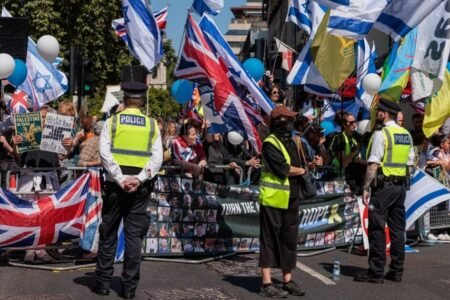 Jewish protester charged after placard mocked Hezbollah terrorist | UK | News
 | EUROtoday